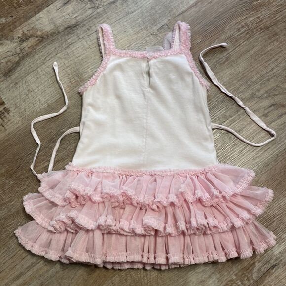 Isabella Chloe Dress Sleeveless White w/ Pink Layered Tule attached Skirt 24 M - Picture 11 of 16